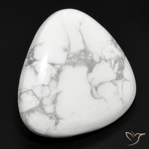 Howlite Bianco grigio naturale da 27.72 ct, Taglio trillion, Opaco