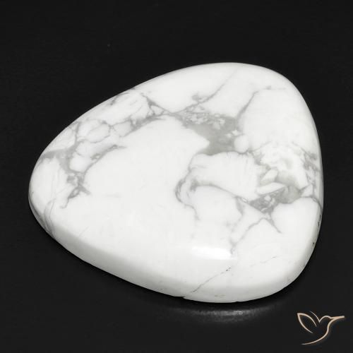 Howlite Bianco grigio naturale da 27.72 ct, Taglio trillion, Opaco