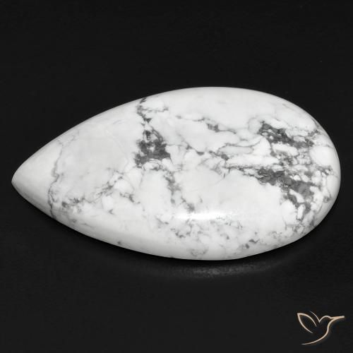 Howlite Bianco grigio naturale da 22.34 ct, Forma a pera, Opaco