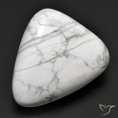 Howlite Bianco grigio naturale da 19.84 ct, Taglio trillion, Opaco