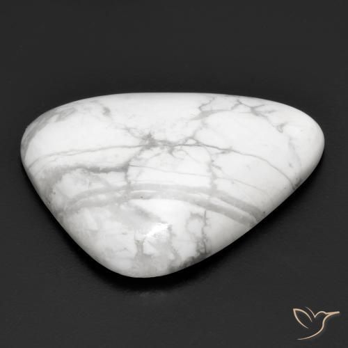 Howlite Bianco grigio naturale da 19.84 ct, Taglio trillion, Opaco