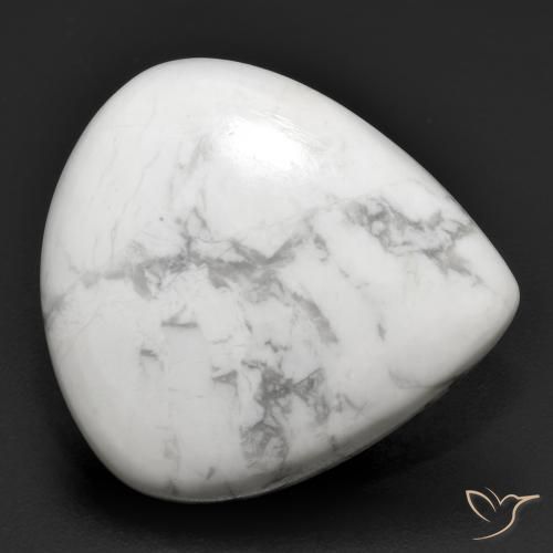 18.34ct Naturale Bianco grigio Howlite, Forma a pera, Opaco