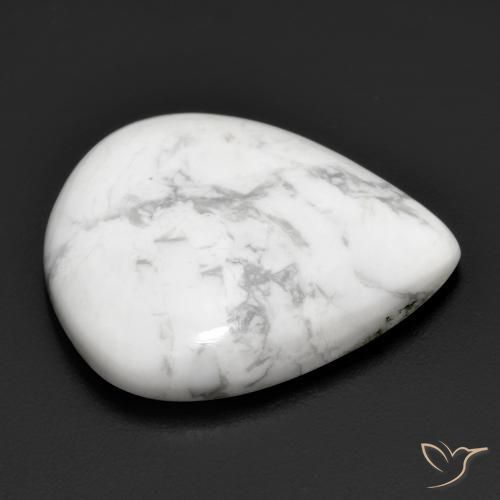 Howlite Bianco grigio naturale da 18.34 ct, Forma a pera, Opaco