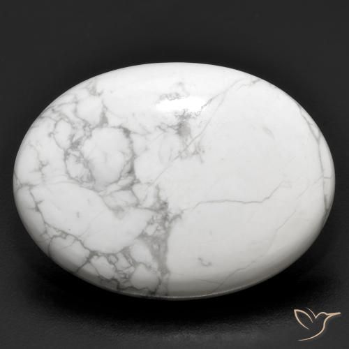 26.94ct Naturale Bianco grigio Howlite, Ovale, Opaco