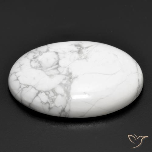 Howlite Bianco grigio naturale da 26.94 ct, Ovale, Opaco