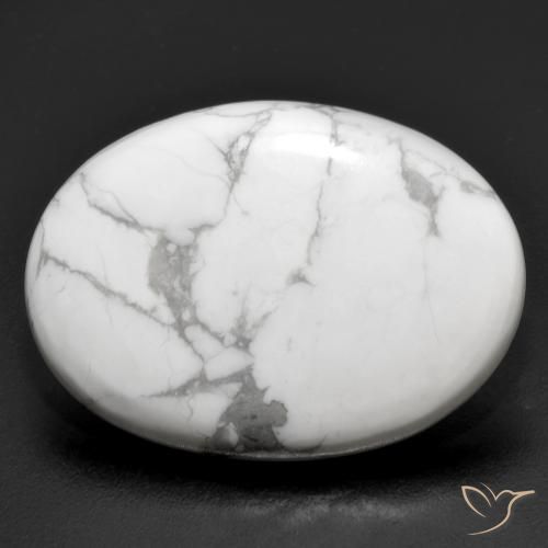21.31ct Naturale Bianco grigio Howlite, Ovale, Opaco