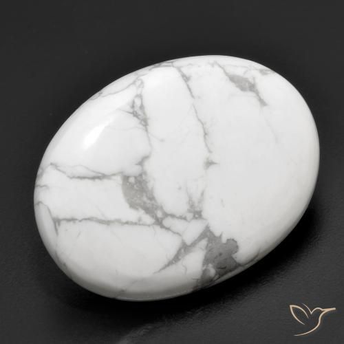 Howlite Bianco grigio naturale da 21.31 ct, Ovale, Opaco