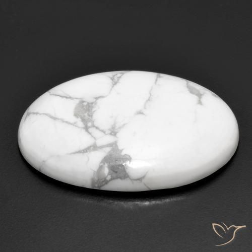 Howlite Bianco grigio naturale da 21.31 ct, Ovale, Opaco