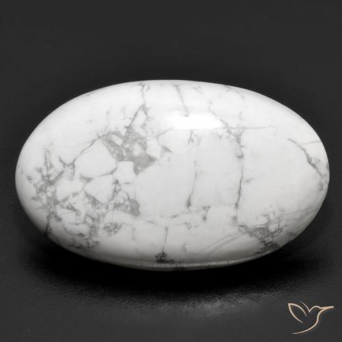 22.76ct Naturale Bianco grigio Howlite, Ovale, Opaco