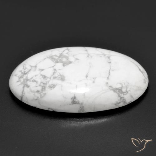 Howlite Bianco grigio naturale da 22.76 ct, Ovale, Opaco