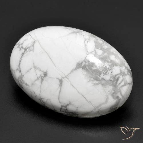 Howlite Bianco grigio naturale da 31.05 ct, Ovale, Opaco