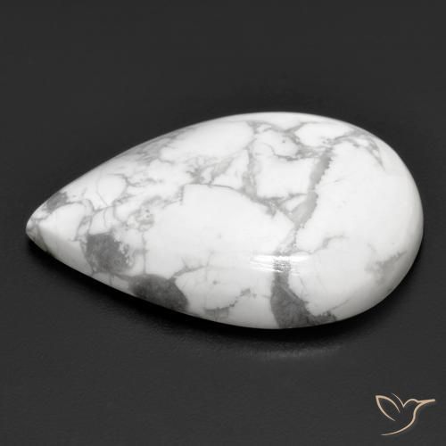 Howlite Bianco grigio naturale da 23.39 ct, Forma a pera, Opaco