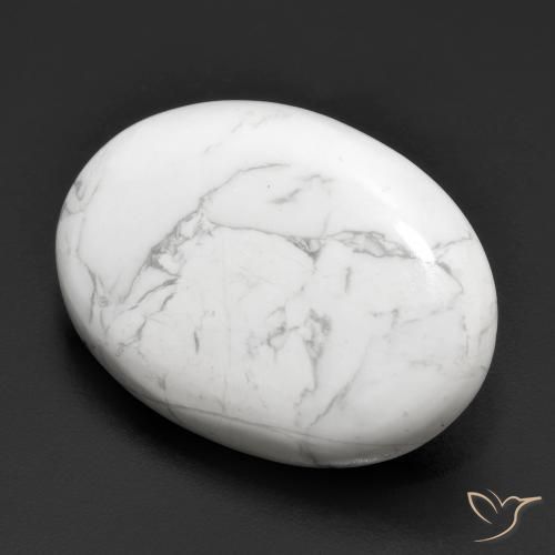 Howlite Bianco grigio naturale da 22.30 ct, Ovale, Opaco