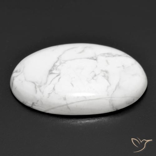 Howlite Bianco grigio naturale da 22.30 ct, Ovale, Opaco