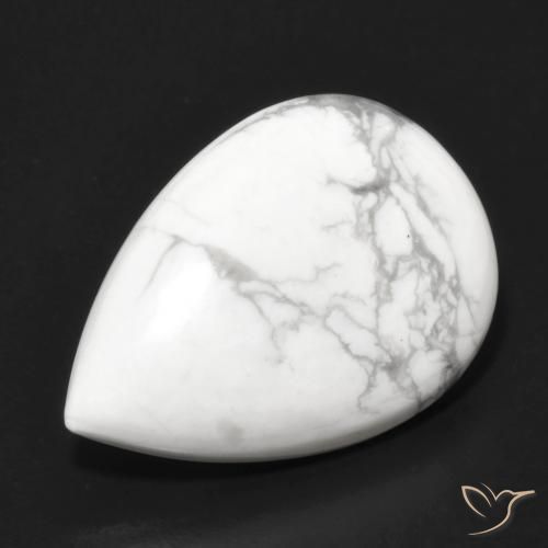 Howlite Bianco grigio naturale da 15.18 ct, Forma a pera, Opaco
