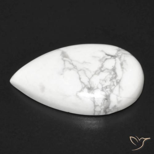 Howlite Bianco grigio naturale da 15.18 ct, Forma a pera, Opaco