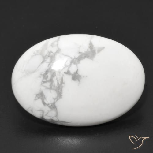 14.05ct Naturale Bianco grigio Howlite, Ovale, Opaco