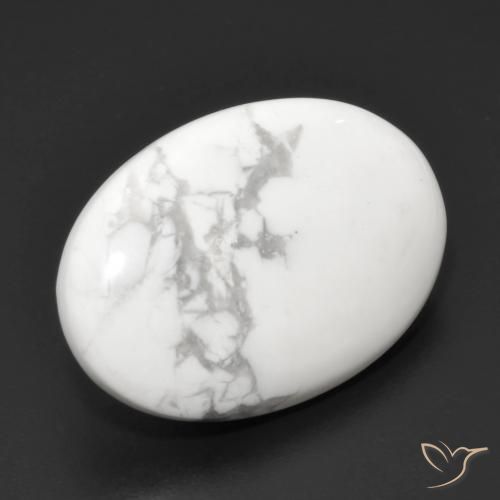 Howlite Bianco grigio naturale da 14.05 ct, Ovale, Opaco