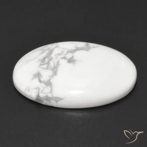 Howlite Bianco grigio naturale da 14.05 ct, Ovale, Opaco