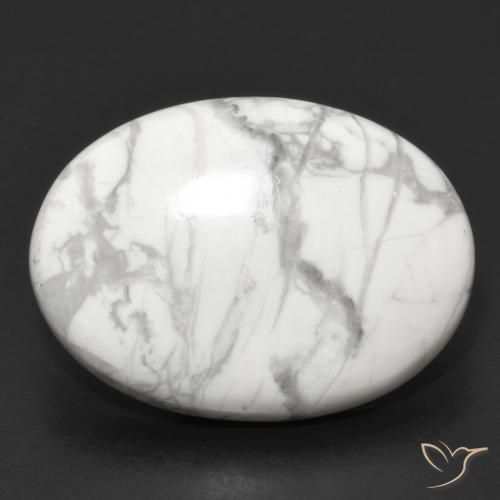 Howlite Bianco grigio naturale da 18.91 ct, Ovale, Opaco