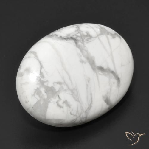 Howlite Bianco grigio naturale da 18.91 ct, Ovale, Opaco