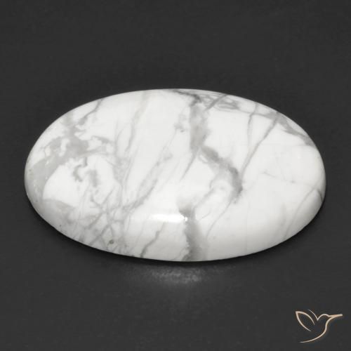 Howlite Bianco grigio naturale da 18.91 ct, Ovale, Opaco