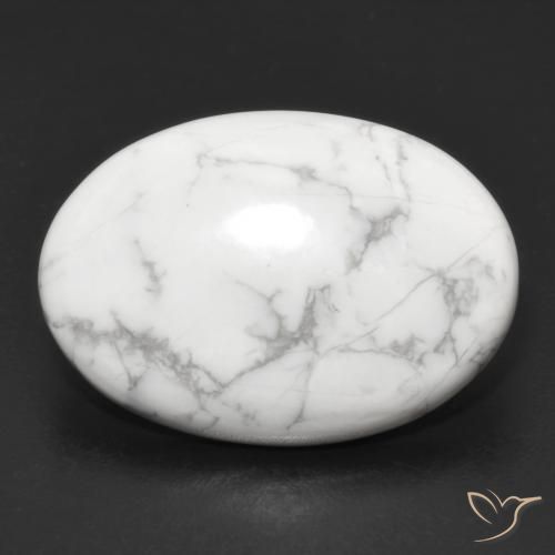 15.06ct Naturale Bianco grigio Howlite, Ovale, Opaco