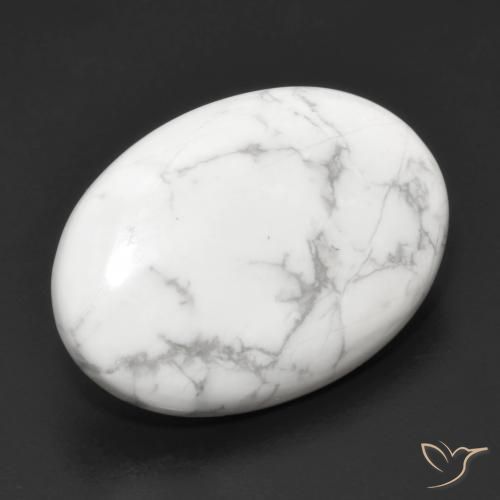 Howlite Bianco grigio naturale da 15.06 ct, Ovale, Opaco