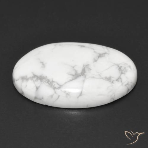 Howlite Bianco grigio naturale da 15.06 ct, Ovale, Opaco