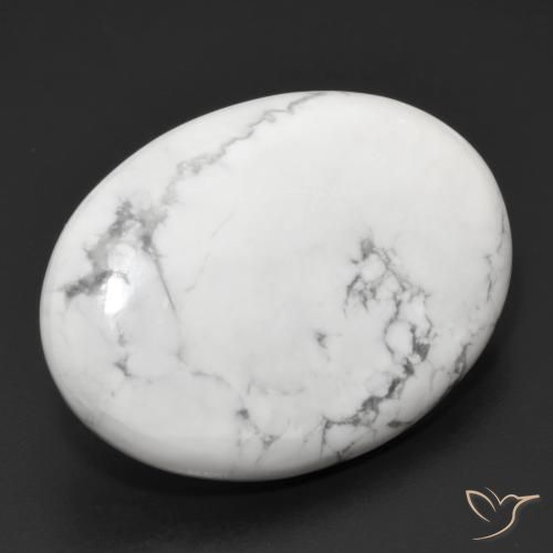 Howlite Bianco grigio naturale da 30.49 ct, Ovale, Opaco