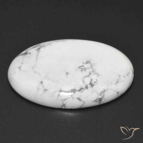 Howlite Bianco grigio naturale da 30.49 ct, Ovale, Opaco