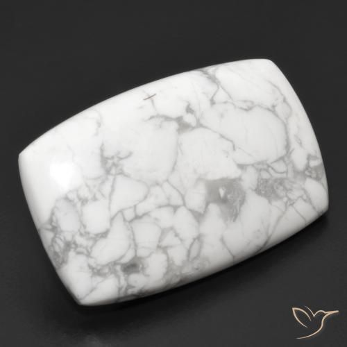 23.89ct Naturale Bianco grigio Howlite, Cuscino, Opaco