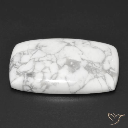 Howlite Bianco grigio naturale da 23.89 ct, Cuscino, Opaco