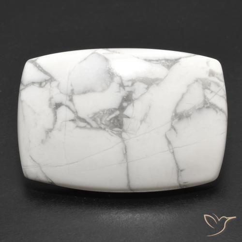 21.38ct Naturale Bianco grigio Howlite, Cuscino, Opaco