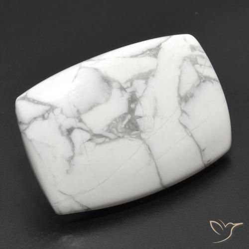 Howlite Bianco grigio naturale da 21.38 ct, Cuscino, Opaco