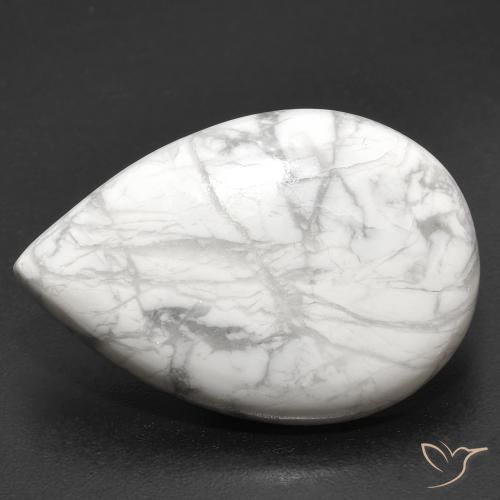 19.22ct Naturale Bianco grigio Howlite, Forma a pera, Opaco
