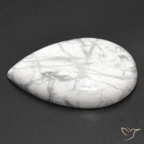 Howlite Bianco grigio naturale da 19.22 ct, Forma a pera, Opaco
