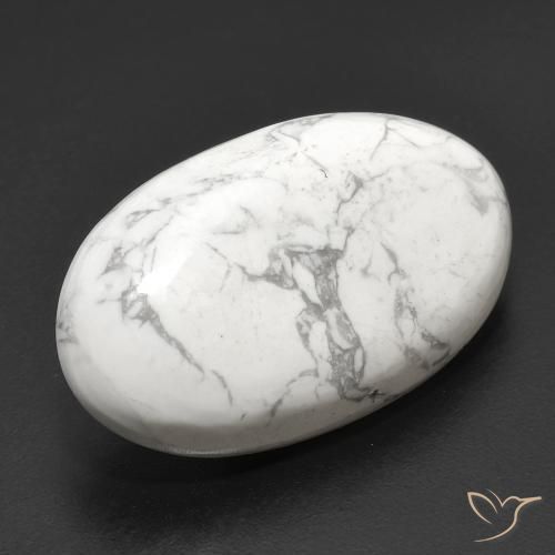 Howlite Bianco grigio naturale da 22.94 ct, Ovale, Opaco