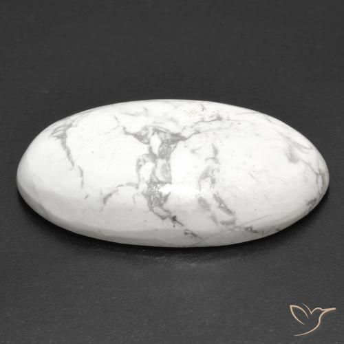 Howlite Bianco grigio naturale da 22.94 ct, Ovale, Opaco