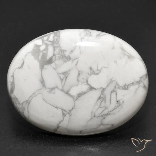 23.16ct Naturale Bianco grigio Howlite, Ovale, Opaco
