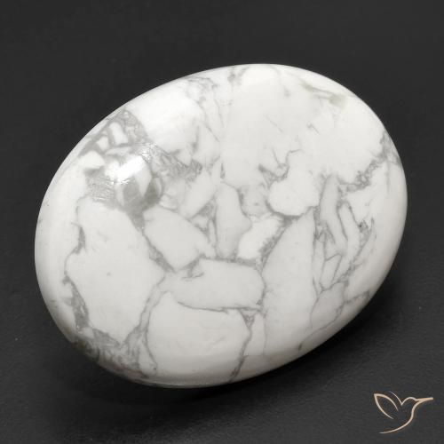 Howlite Bianco grigio naturale da 23.16 ct, Ovale, Opaco