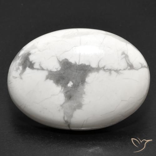 18.95ct Naturale Bianco grigio Howlite, Ovale, Opaco