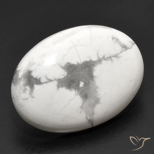 Howlite Bianco grigio naturale da 18.95 ct, Ovale, Opaco