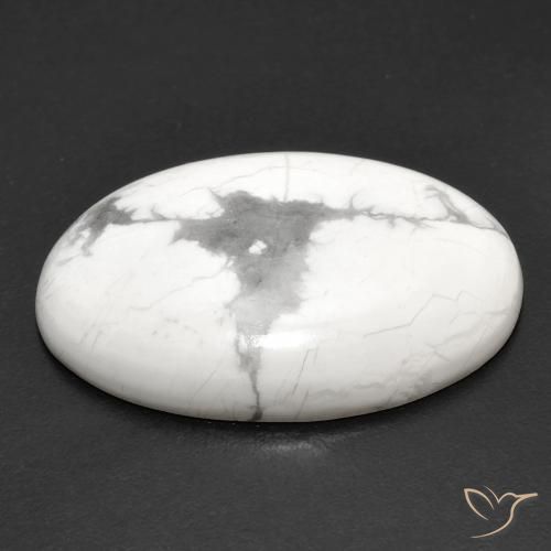 Howlite Bianco grigio naturale da 18.95 ct, Ovale, Opaco