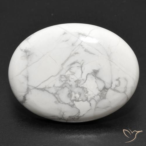 16.35ct Naturale Bianco grigio Howlite, Ovale, Opaco