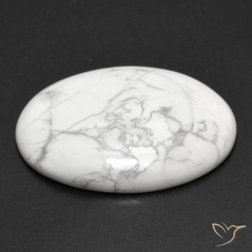 Howlite Bianco grigio naturale da 16.35 ct, Ovale, Opaco