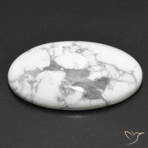 Howlite Bianco grigio naturale da 26.30 ct, Ovale, Opaco