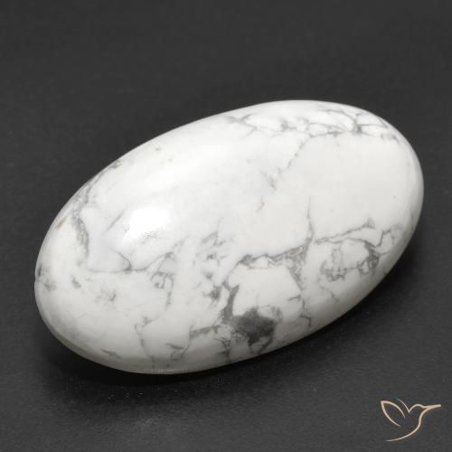 Howlite Bianco grigio naturale da 22.32 ct, Ovale, Opaco