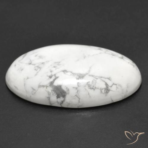 Howlite Bianco grigio naturale da 22.32 ct, Ovale, Opaco