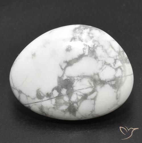 16.57ct Naturale Bianco grigio Howlite, Taglio a fantasia, Opaco
